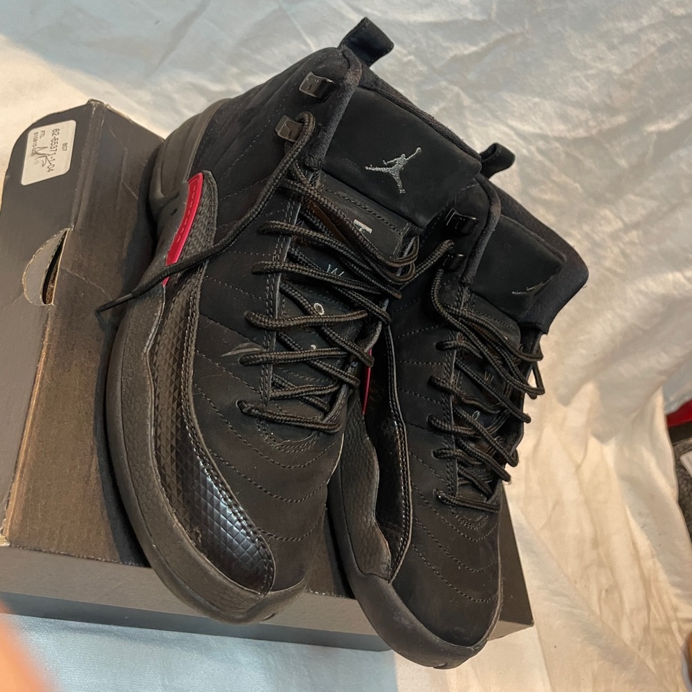 Jordan 12 black and rush pink